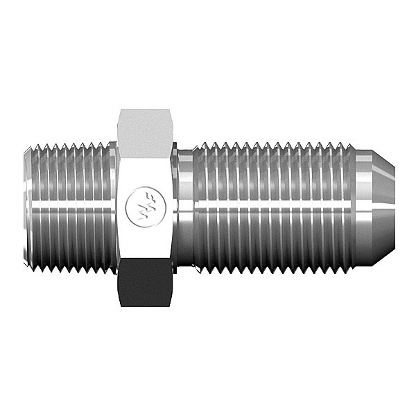World Wide Fittings Male JIC To Male Pipe Bulkhead Straight 2706X04X04 - main